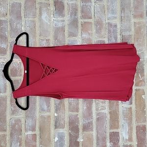 Maroon Criss-Cross Tank Top